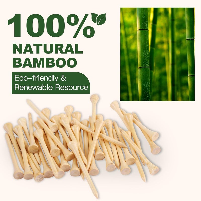 Guirnd 150PCS Professional Wooden Golf Tees 2 3/4 inch Biodegradable Bamboo Golf Tees, Stable and Reliable, Available in Natural Color - Image 3